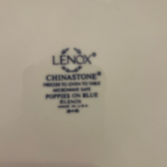 Vintage Lenox Poppies on Blue Chinastone dinner plates perfect set of 3 - Picture 2 of 5